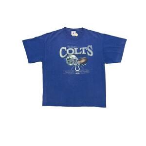 Vintage‎ NFL Indianapolis Colts Blue T-Shirt - American Football Conference - XL